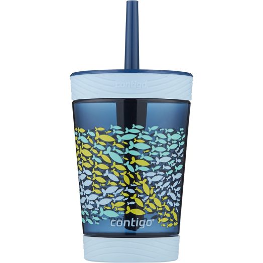 Contigo Kids Tumbler with Straw | Spill-Proof Tumbler with Straw for Kids, 14oz, Nautical Blue