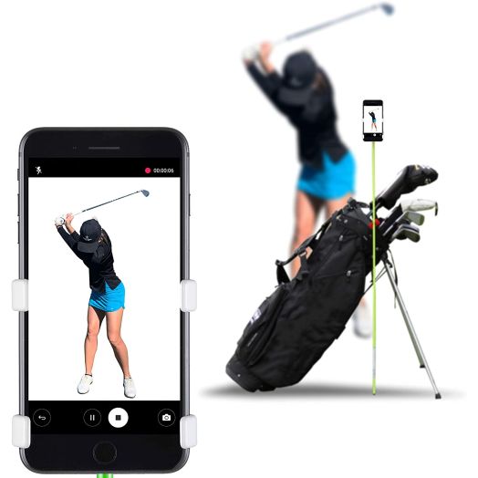 SelfieGOLF Record Golf Swing - Cell Phone Holder Golf Analyzer Accessories | Winner of The PGA Best Product | Selfie Putting Training Aids Works with Any Golf Bag and Alignment Stick