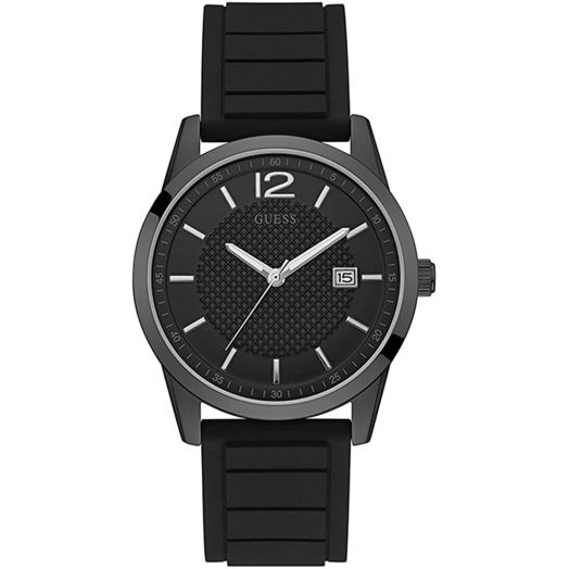 Guess Perry Black Dial Silicone Strap Men's Watch W0991G3
