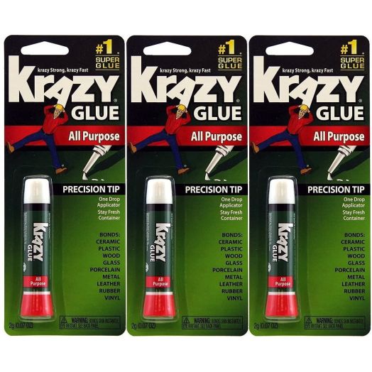 Krazy Glue Elmer's Original Crazy Super Glue All Purpose Instant Repair, 3 Piece