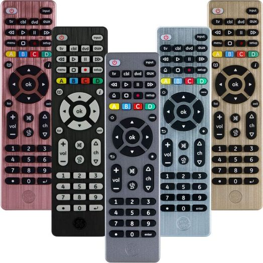 GE Universal Remote Control for Samsung, Vizio, LG, Sony, Sharp, Roku, Apple TV, RCA, Panasonic, Smart TVs, Streaming Players, Blu-ray, DVD, 4-Device, Graphite, Brushed Graphite, 33711