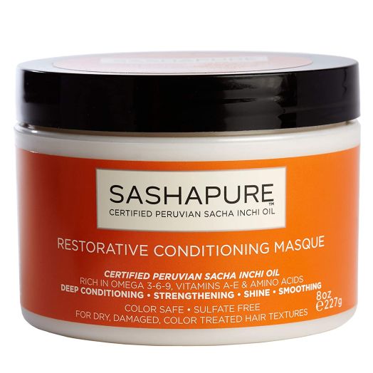 SASHAPURE Masque Restorative 8 Ounce Jar Sulfate-Free (236ml) For Dry,Damaged, Color Treated Hair Textures