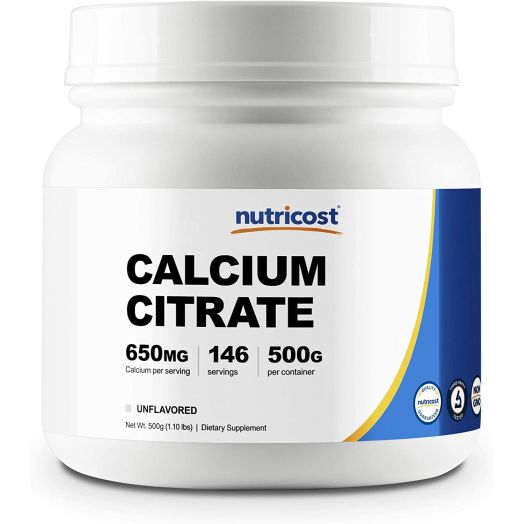 Nutricost Pure Calcium Citrate Powder (500 Grams) (Unflavored) - No Fillers, Gluten Free (1.1lbs)