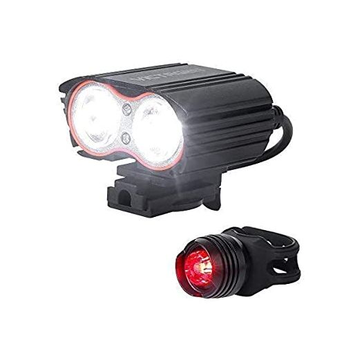 victagen Bike Light,Bicycle Front and Tail Light,Super Bright 2400 Lumens,Rechargeable Bike Headlight Waterproof LED Front and Rear Light, Easy to Mount Fits Mountain Road Bike Kids Men Cycling Commuter