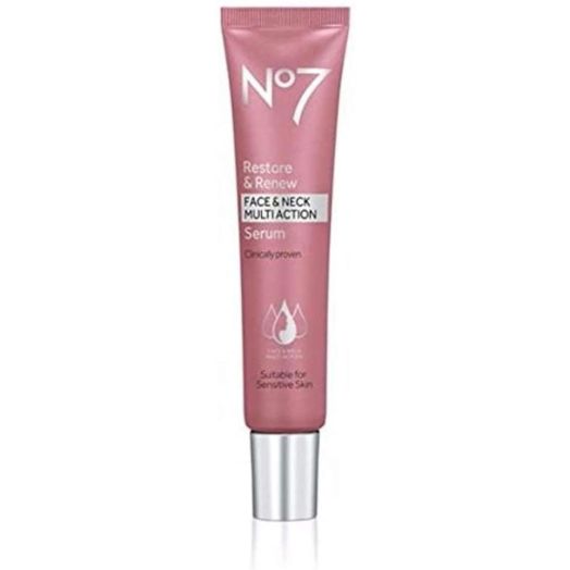 No7 Restore and Renew Face and Neck Multi Action Serum - 1oz