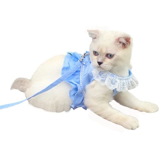Creation Core Breathable Cat Lace Dress Harness with Matching Lead Leash Set