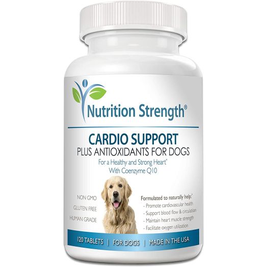 Nutrition Strength Cardio Support for Dogs Plus Antioxidant, L-Carnitine, L-Taurine, with Coenzyme Q10 and Vitamin E, Promotes a Healthy and Strong Dog Heart, 120 Chewable Tablets