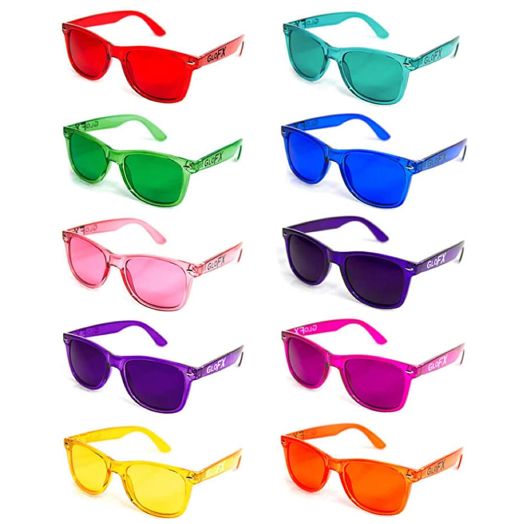 GloFX Color Therapy Glasses 10-Pack Chakra Glasses Chromotherapy Glasses Light Therapy