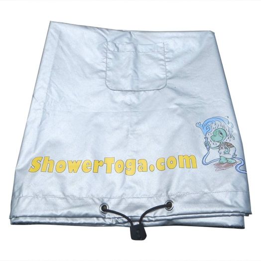 Shower Toga-Race, Rinse, Repeat.OCR The worlds first way to change and shower in public with ease and privacy