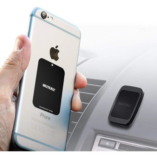 WUTEKU Flat Magnetic Cell Phone Holder Kit for Car - Works on All Vehicles, Phones and Tablets - Compatible with iPhone XR XS X 8 7 Plus and Galaxy S10 S9 S8 by Pro Driver