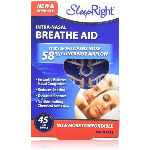 SleepRight Intra-Nasal Breathe Aids Breathing Aids for Sleep Nasal Dilator 45 Day - 2 Pack