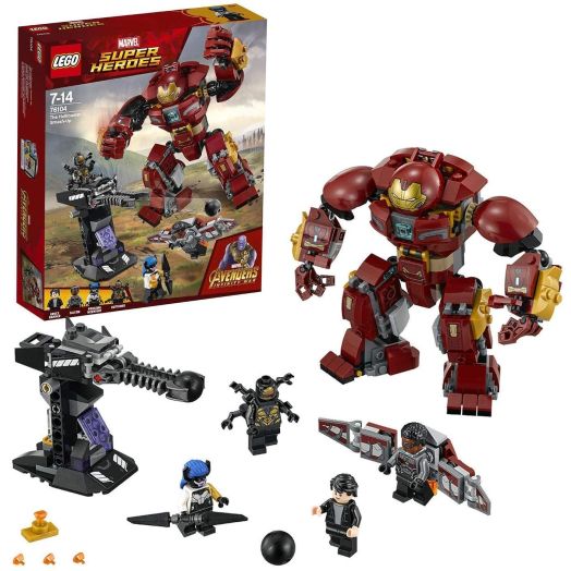 LEGO 76104 Marvel Avengers The Hulkbuster Smash-Up, Bruce Banner, Falcon, Proxima Midnight and Outrider, Wakanda Defence Playset