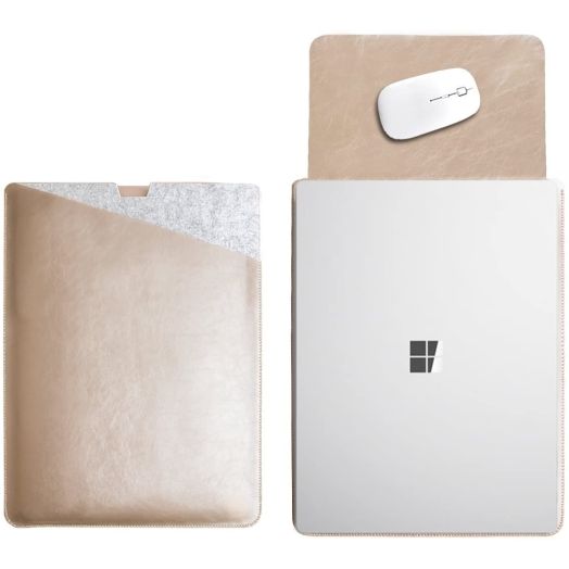 WALNEW 13.5" Sleeve for 13.5 Inch Microsoft Surface Laptop 1/2/3(2017 and 2018 and 2019 Released) Protective Soft Sleeve Case Cover Bag with Safe Interior and Exterior Mouse Pad, Gold