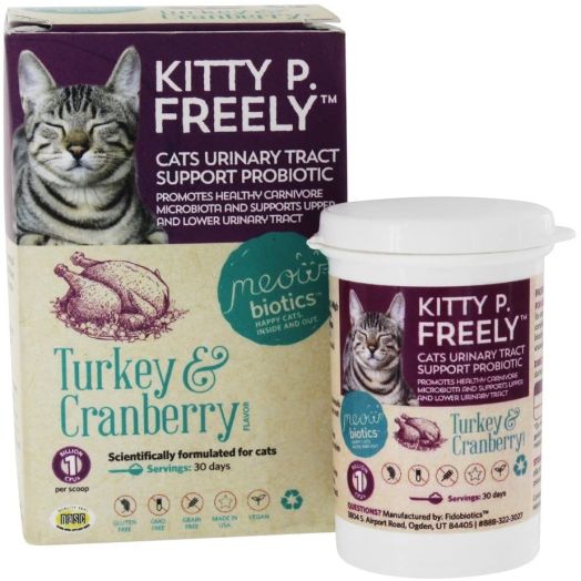Fidobiotics Kitty P Freely Cats Urinary Tract Support Probiotic Turkey Cranberry 1 Billion CFUs 0 5 oz 14 5 g