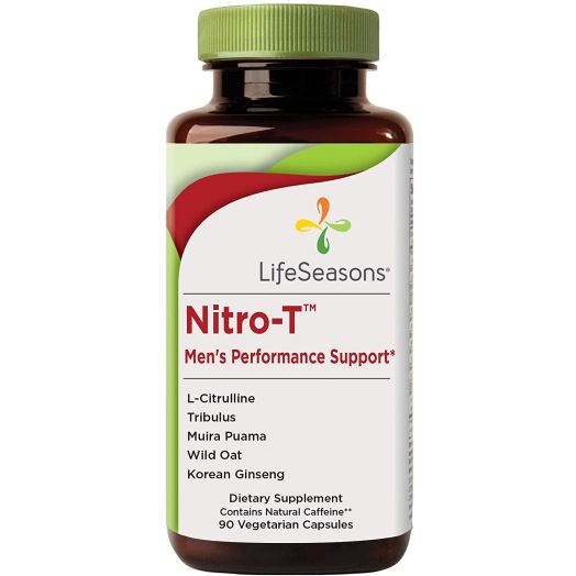 LifeSeasons - Nitro-T - Stamina and Energy for Men - Natural Way to Help Blood Flow with L-Citrulline, Tribulus, Muira Puama and Korean Ginseng - 90 Capsules