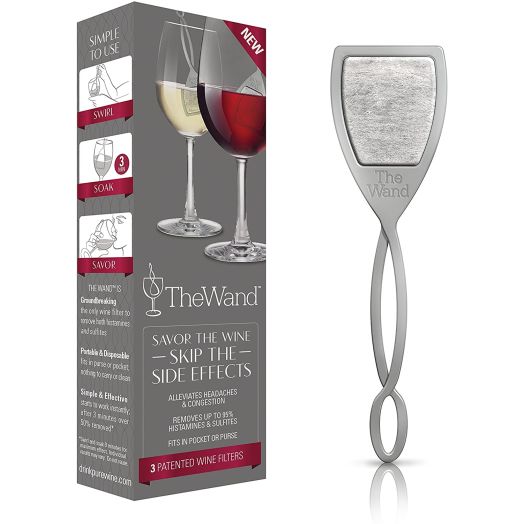 The Wand Wine Filter by PureWine | No More Wine Headaches | Removes Sulfites And Histamines | By-The-Glass (3-Pack)