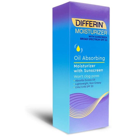 Differin Oil Absorbing Moisturizer with Sunscreen- Broad Spectrum UVA/UVB SPF 30, 1 pack, 4oz