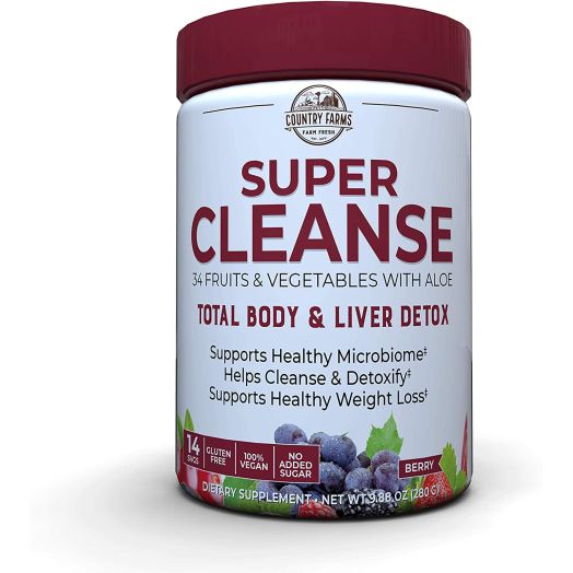 Country Farms Super Cleanse, Organic Super Juice Cleanse, Delicious Drink Powder, 14 Servings, 9.88 Oz (Packaging May Vary)