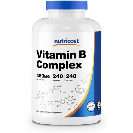 Nutricost High Potency Vitamin B Complex 460mg, 240 Capsules - with Vitamin C - Energy Complex