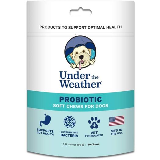 Under the Weather Pets | 60 Soft Dog Chews Supplements for Calming or Probiotics | Calming: Supports Relaxation and Balanced Behavior | Probiotics: Supports Appetite, Digestion and Health
