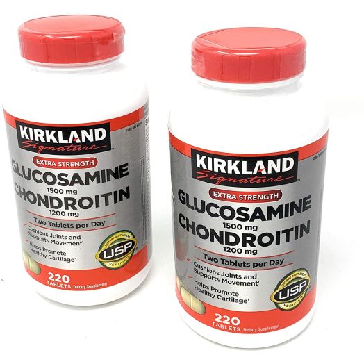 Kirkland Signature Extra Strength Glucosamine 1500mg/Chondroitin 1200mg, 220 Count (2 Pack)