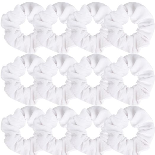 Whavel 12 Pack Hair Scrunchies Velvet Elastics Scrunchy Bobbles Soft Hair Bands Hair Ties, White Tie Dye