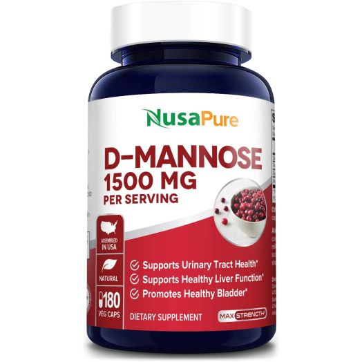 D-Mannose 1500mg 180 Vegetarian Capsules (Non-GMO and Gluten Free) with Organic D-Mannose - Supports Urinary Tract Health, Promotes The Body's Natural Cleansing Process