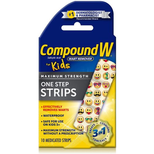 Compound W One Step Medicated Strips For Kids | Wart Removal | 10 Strips