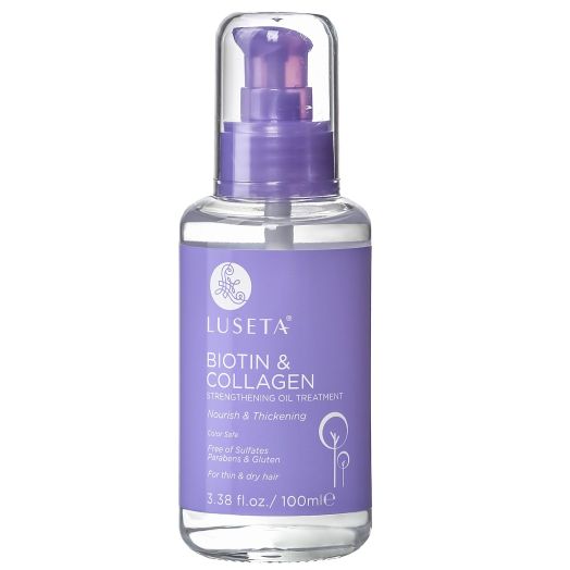 Luseta Biotin Hair Growth Serum, Hair Growth Oil for Thin and Dry Hair, Biotin and Collagen Oil for Thickening of Hair and Nourishing of Scalp 3.38 oz