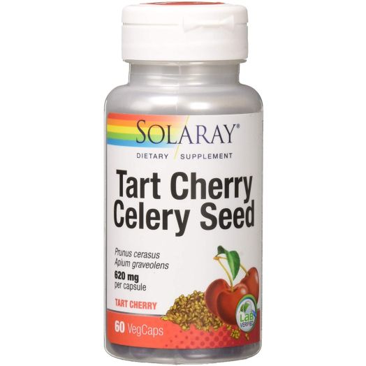 Solaray Tart Cherry and Celery Seed Fruit Extract 620 Mg Multivitamins, 60 Count