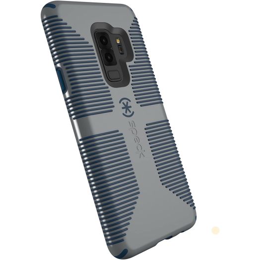 Speck Products Compatible Phone Case for Samsung Galaxy S9 Plus, Candyshell Grip Case, Gravel Grey/Deep Sea Blue