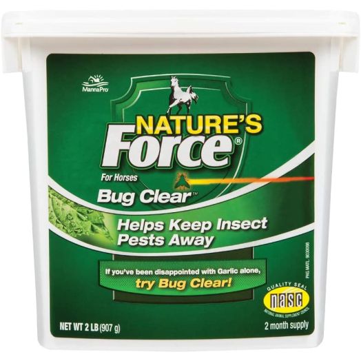 Manna Pro Nature's Force Bug Clear | All Natural Equine Supplement for Insect Control | 2 Pounds
