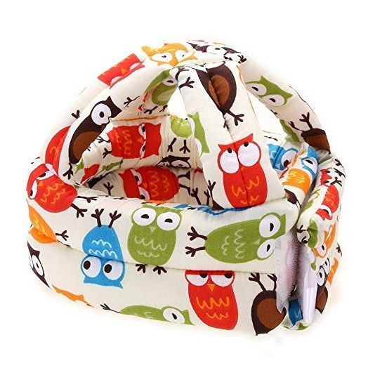 IUME Toddler Baby Safety Helmet Children Headguard Infant Protective Harnesses Cap Adjustable Printed Head Guard Head Protector Cute Owl