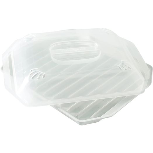 Nordic Ware Bacon Rack with Lid, 10.25x8x2 Inches, White