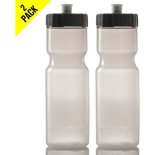 50 Strong Sports Squeeze Water Bottle 2 Pack 22 oz. BPA Free Easy Open Push/Pull Cap USA Made - Bottles Fit in Bike Cages - Great for Adults and Kids - Top Rack Dishwasher Safe