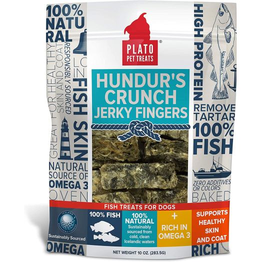 Hundur's Crunch Single Ingredient Cod Skin Dog Treats  Fingers