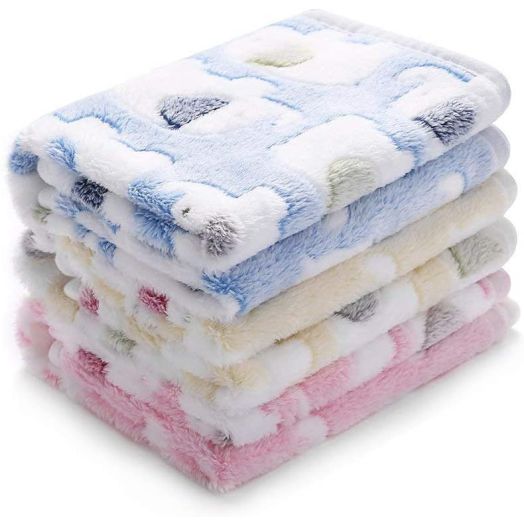luciphia 1 Pack 3 Blankets Super Soft Fluffy Premium Cute Elephant Pattern Pet Blanket Flannel Throw for Dog Puppy Cat