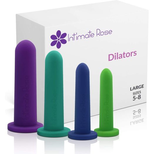 Intimate Rose Large 4-Pack Silicone Dilators for Women and Men, Sizes 5-8 - Dilator Set to Help with Vaginismus, Atrophy, Vulvodynia, Vaginitis, Therapy After Radiation - Four Dilators