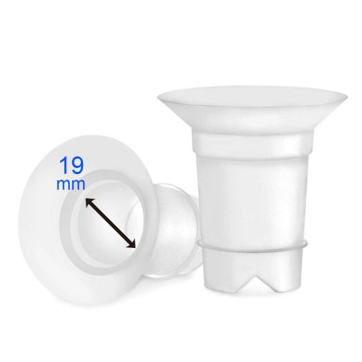 Maymom Flange Inserts 19 mm for Medela and Spectra 24 mm Shields/Flanges. Use with Medela Freestyle, Harmony and Sonata to Reduce 24mm Nipple Tunnel Down to 19 mm; 2pc/Each