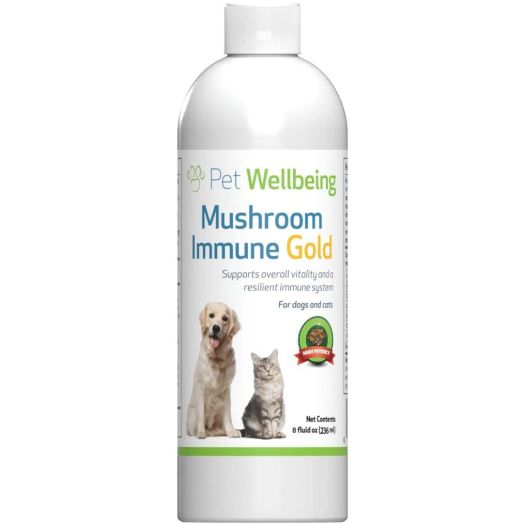 Pet Wellbeing - Mushroom Immune Gold - Natural Alternative Support for Dogs and Cats with Cancer - 8oz (237ml)