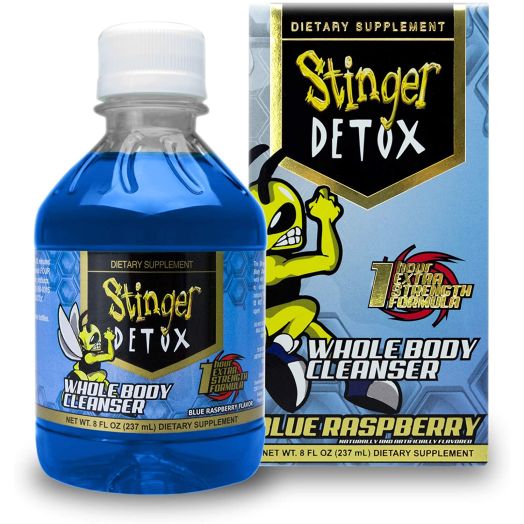 Stinger Detox Whole Body Cleanser 1 Hour Extra Strength Drink Blue Raspberry 8 FL OZ