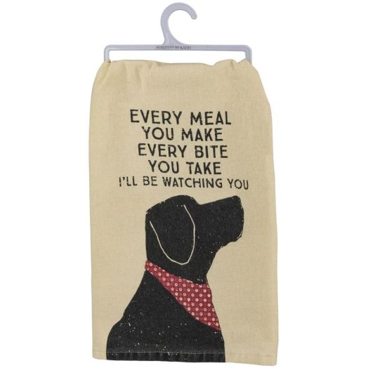 Primitives by Kathy - "I'll Be Watching You" Pet Love Cotton Dish Towel