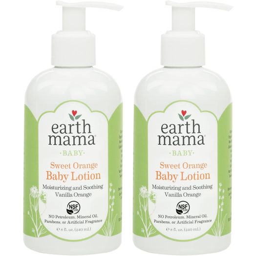 Earth Mama Sweet Orange Baby Lotion with Organic Calendula, 8-Fluid Ounce, 2-Pack