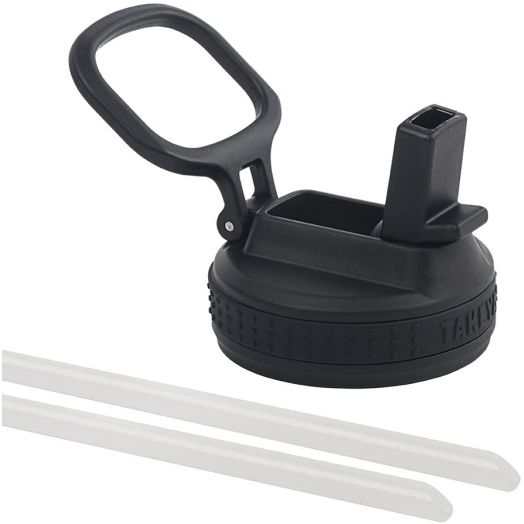 Takeya Actives Straw Lid for Insulated Water Bottle, Wide Mouth, Onyx