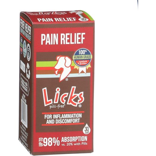 Licks - Dog Pain Relief - Aspirin- only pet Product containing Solely Aspirin - LiquiPaks - 30 Use