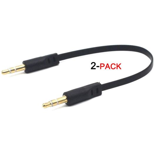 3.5mm Audio Cable, Kework 2-Pack 15cm 1/8" 3.5mm TRS Male to TRS Male Stereo Jack Audio Cable AUX Cord for Headphone, Car Stereo, Home Stereo and More (Straight Plug)