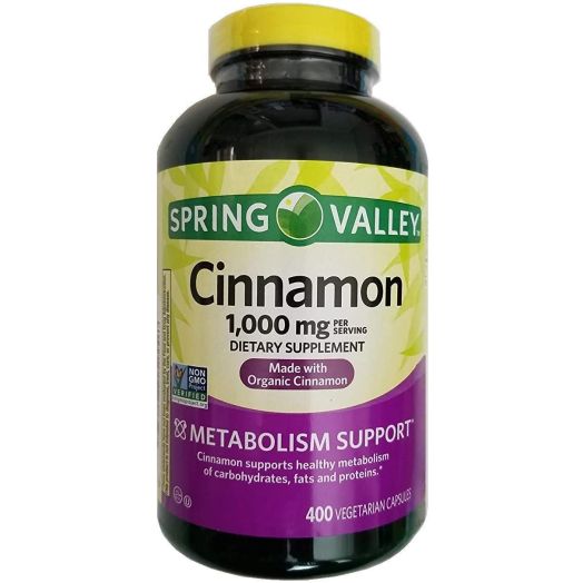 Organic Cinnamon Capsules 1000 Mg 400 Capsules by Spring Valley