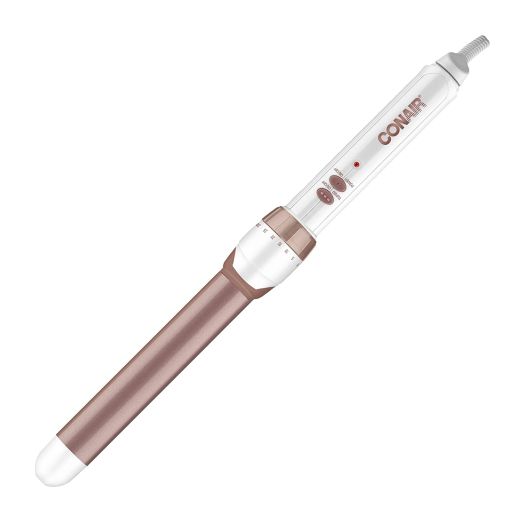 Conair Double Ceramic Curling Wand, 1 Inch Curling Wand, White / Rose Gold