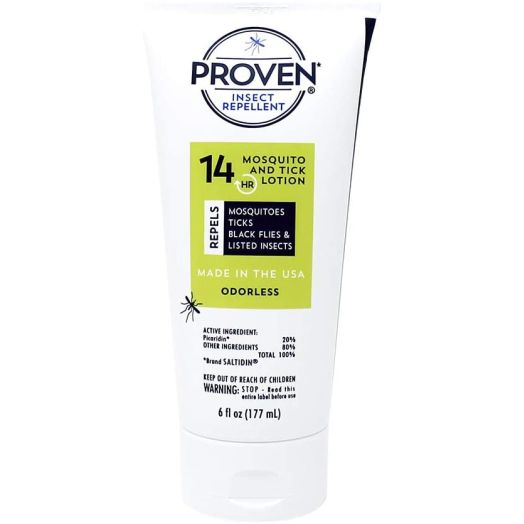 Proven 14 HR Insect Repellent Lotion  Odorless, 6 oz; Protects Against Mosquitoes, Ticks and Flies; DEET Free, Non-Toxic; Safe for Children; Made in USA