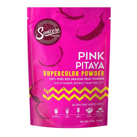 Suncore Foods  Premium Pink Pitaya Supercolor Powder, 5oz each (1 Pack)  Natural Red Dragon Fruit Food Coloring Powder, Plant Based, Vegan, Gluten Free, Non-GMO
